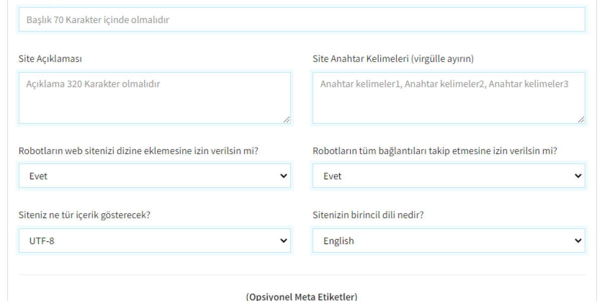 Meta Etiketi Oluşturma | HTML SEO Meta Etiketleri | Meta Oluşturucu