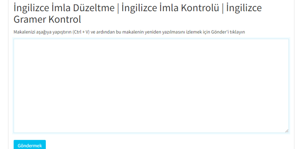 İngilizce İmla Düzeltme | İngilizce İmla Kontrolü | İngilizce Gramer Kontrol