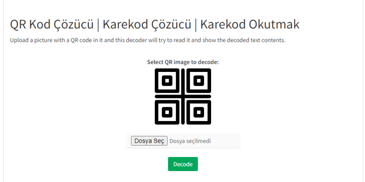 QR Kod Çözücü | Karekod Çözücü | Karekod Okutmak